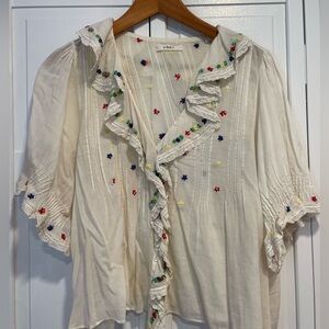 Dôen Hettie blouse with multicolor embroidery